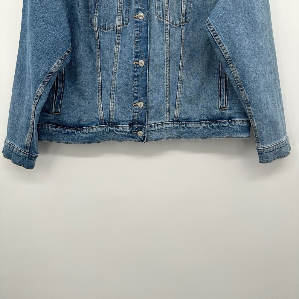 Old‎ Navy Denim Jacket Plus Size XXL Trucker Stretch Jean Pockets Minimalist New - Picture 6 of 13